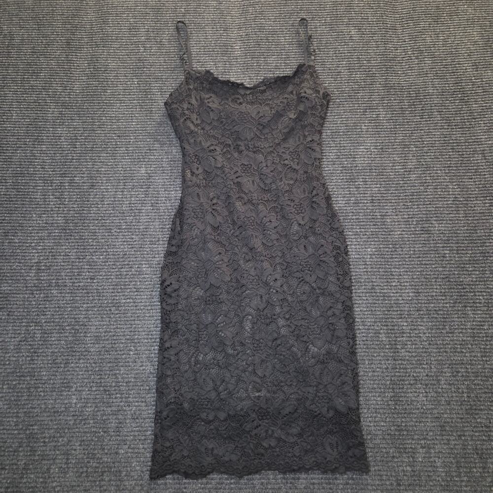 Black Lace Whimsygoth Midi Dress Adjustable Straps Sz Small